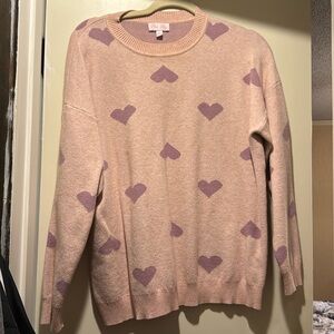 Pink lily heart sweater